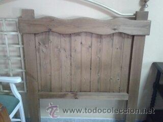 Vintage: CABECERO PINO MACIZO COLOR ROBLE - Foto 1