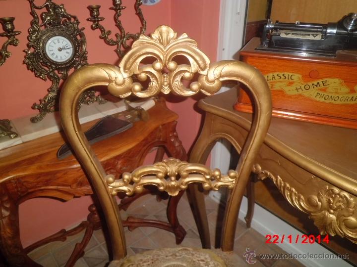 Vintage: SILLA ANTIGUA DE MADERA TALLADA - Foto 2