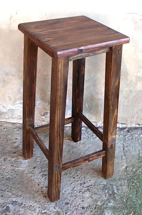 taburete de madera rustico bar, 65 cm de altura - Buy Vintage furniture on  todocoleccion