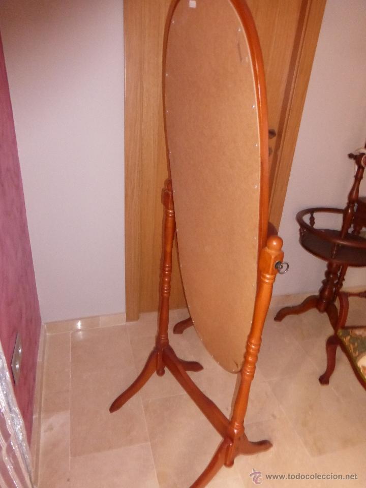 Vintage: ESPEJO DE PIE DE MADERA CON FORMA OVAL - Foto 6