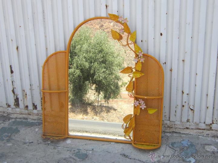 Vintage: ESPEJO EN HIERRO DE FORJA PINTADO - Foto 1