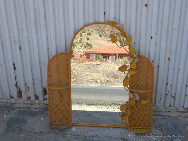 Vintage: ESPEJO EN HIERRO DE FORJA PINTADO - Foto 2