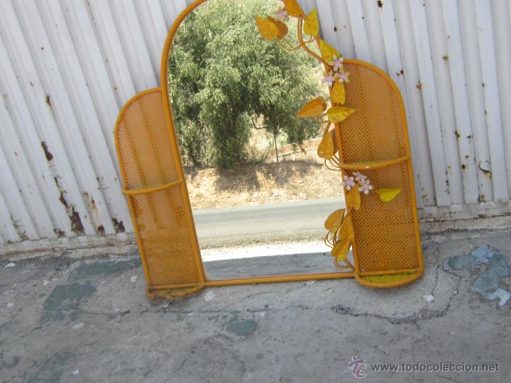 Vintage: ESPEJO EN HIERRO DE FORJA PINTADO - Foto 3
