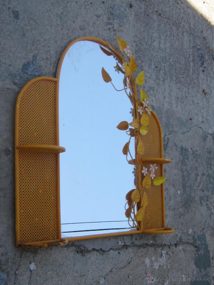 Vintage: ESPEJO EN HIERRO DE FORJA PINTADO - Foto 4