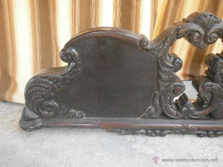Vintage: CABEZAL DE CAMA DE MADERA PARA REPARAR - Foto 2