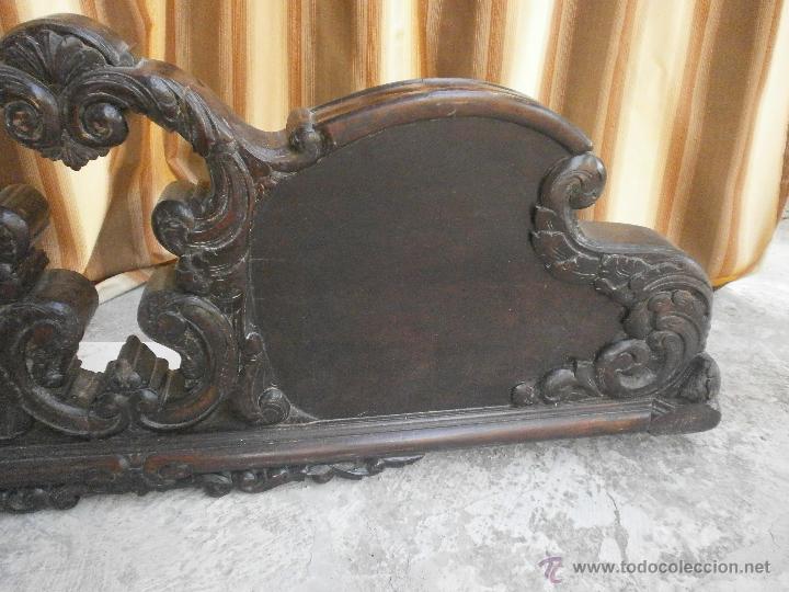 Vintage: CABEZAL DE CAMA DE MADERA PARA REPARAR - Foto 3