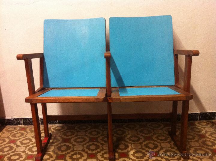 Vintage: SILLAS DE TEATRO AZULES - Foto 1