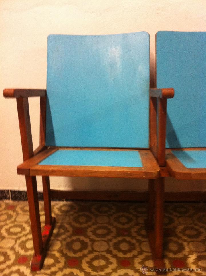 Vintage: SILLAS DE TEATRO AZULES - Foto 2