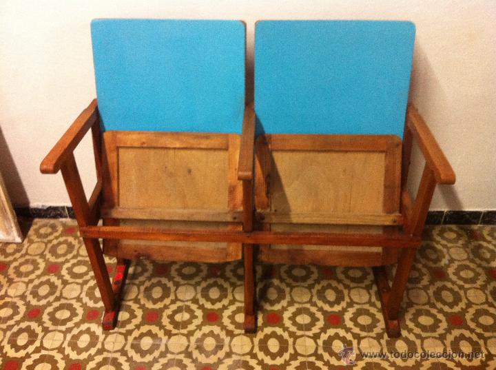 Vintage: SILLAS DE TEATRO AZULES - Foto 3