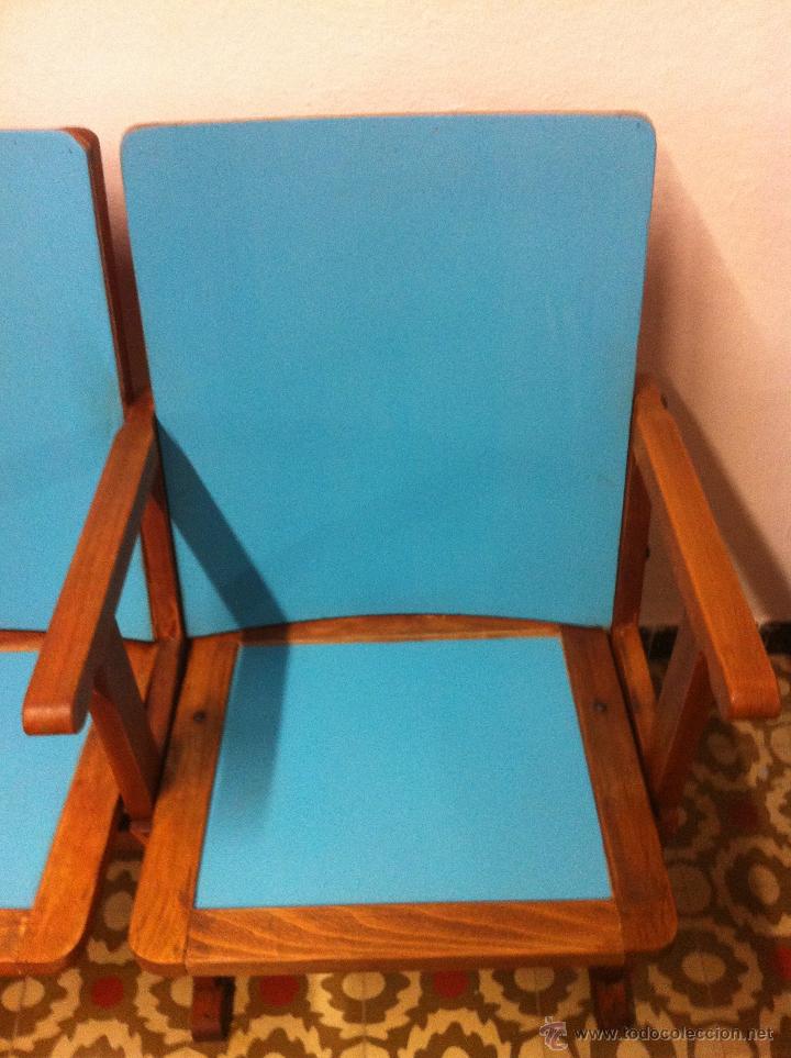 Vintage: SILLAS DE TEATRO AZULES - Foto 5