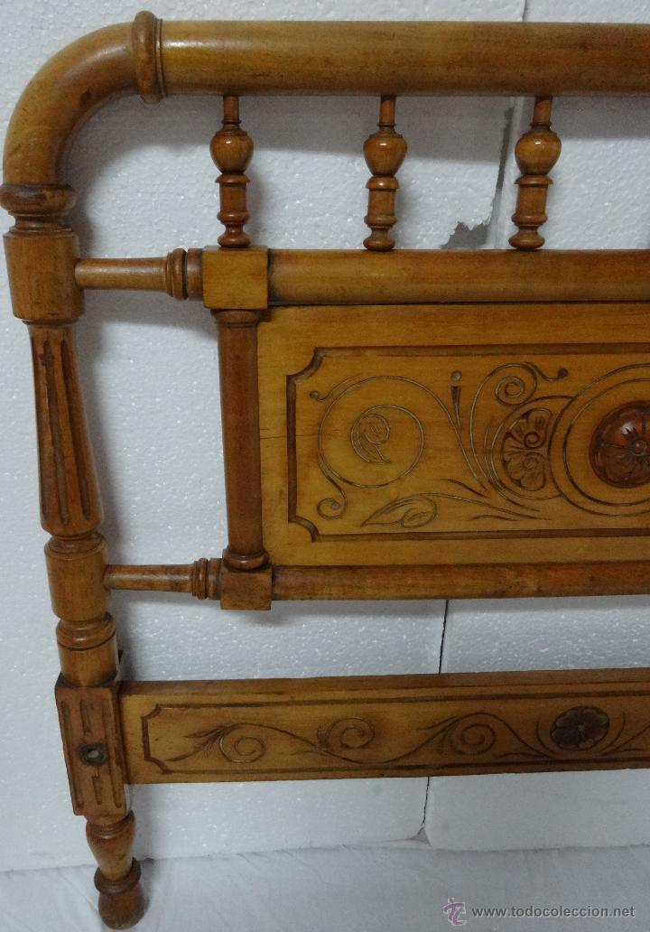 Vintage: CABECERO EN MADERA DE CEREZO, 6000 -263 - Foto 2