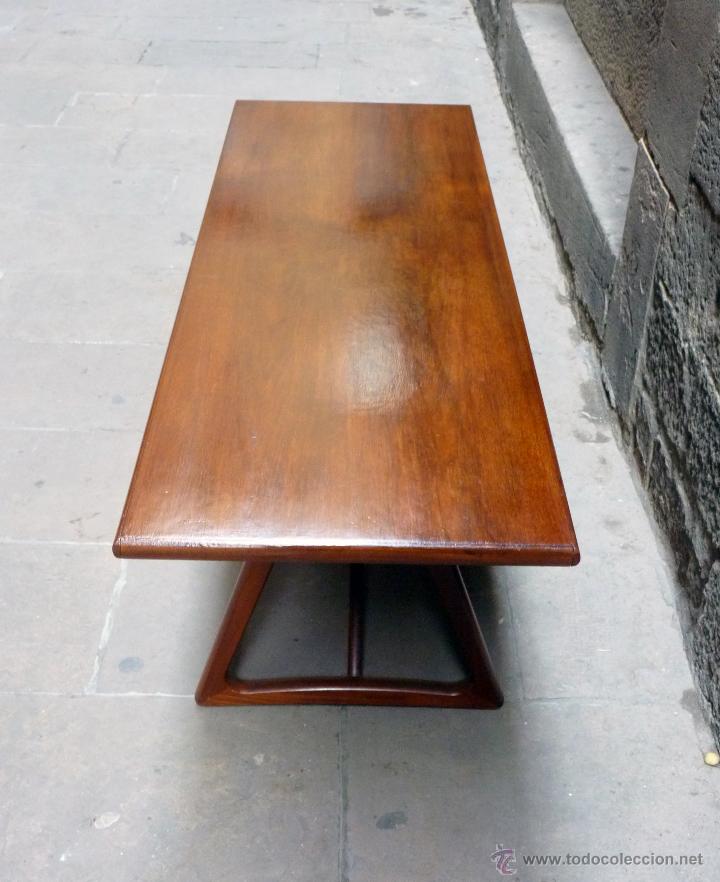 Vintage: Mesa grande de cafe danesa de mitad de siglo de teca - Foto 4
