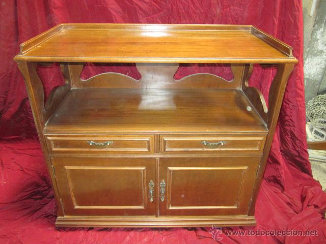 Vintage: Mesa de TV de madera en color roble. - Foto 4