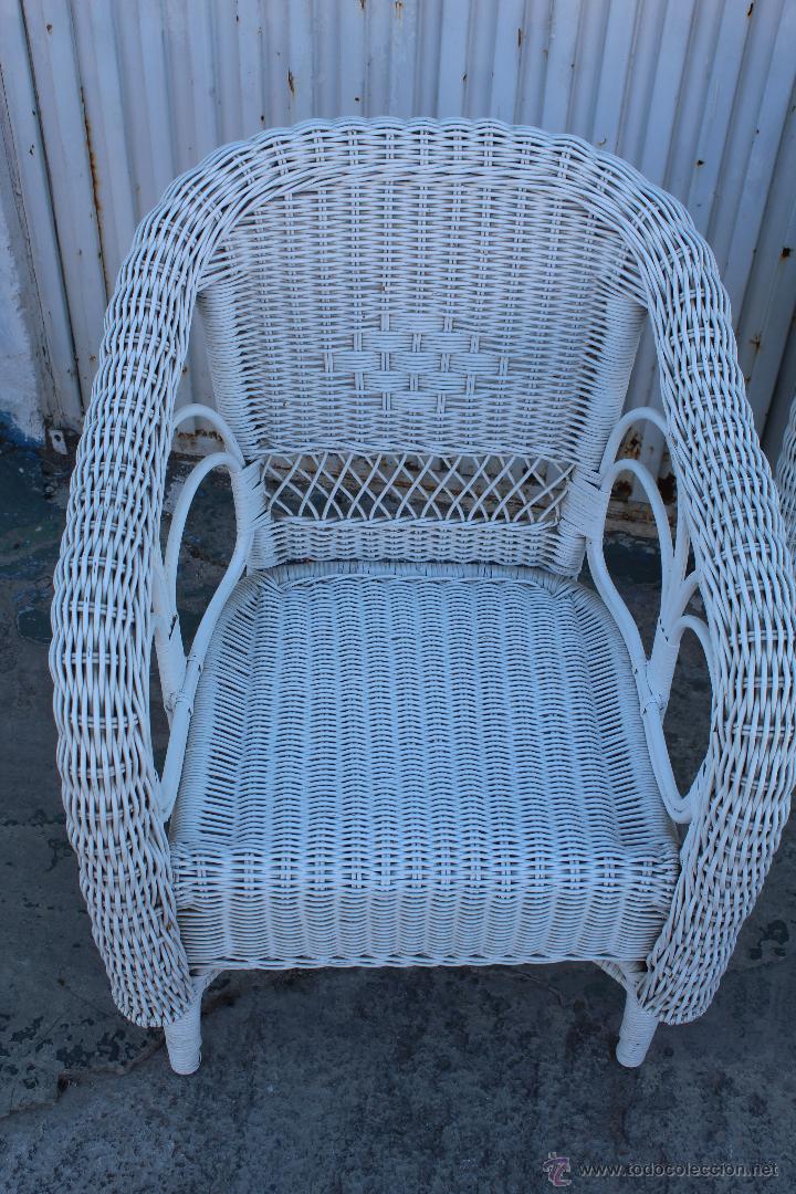 Vintage: HABITACION CON CABEZAL DECAMA 2 MESILLAS Y SILLON EN BAMBU - Foto 3