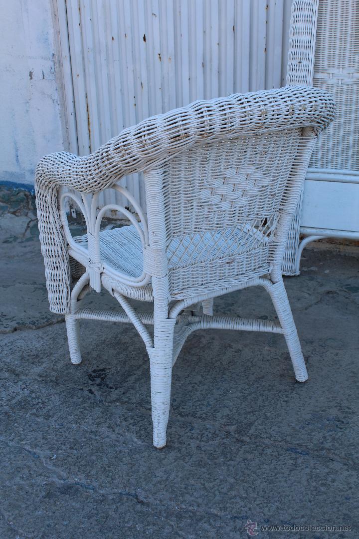 Vintage: HABITACION CON CABEZAL DECAMA 2 MESILLAS Y SILLON EN BAMBU - Foto 9