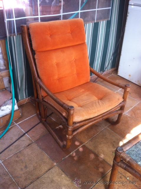 Vintage: CONJUNTO DE BUTACA Y MESA DE BAMBU - Foto 2