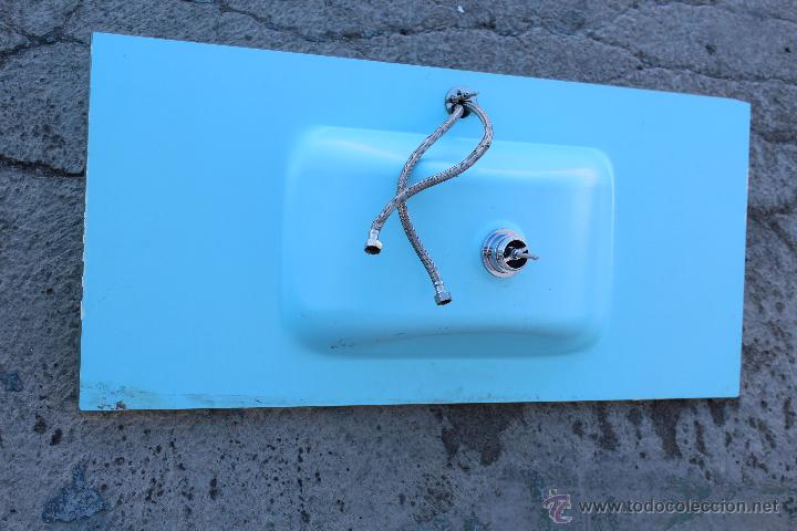 Vintage: lavabo de cristal azul - Foto 2