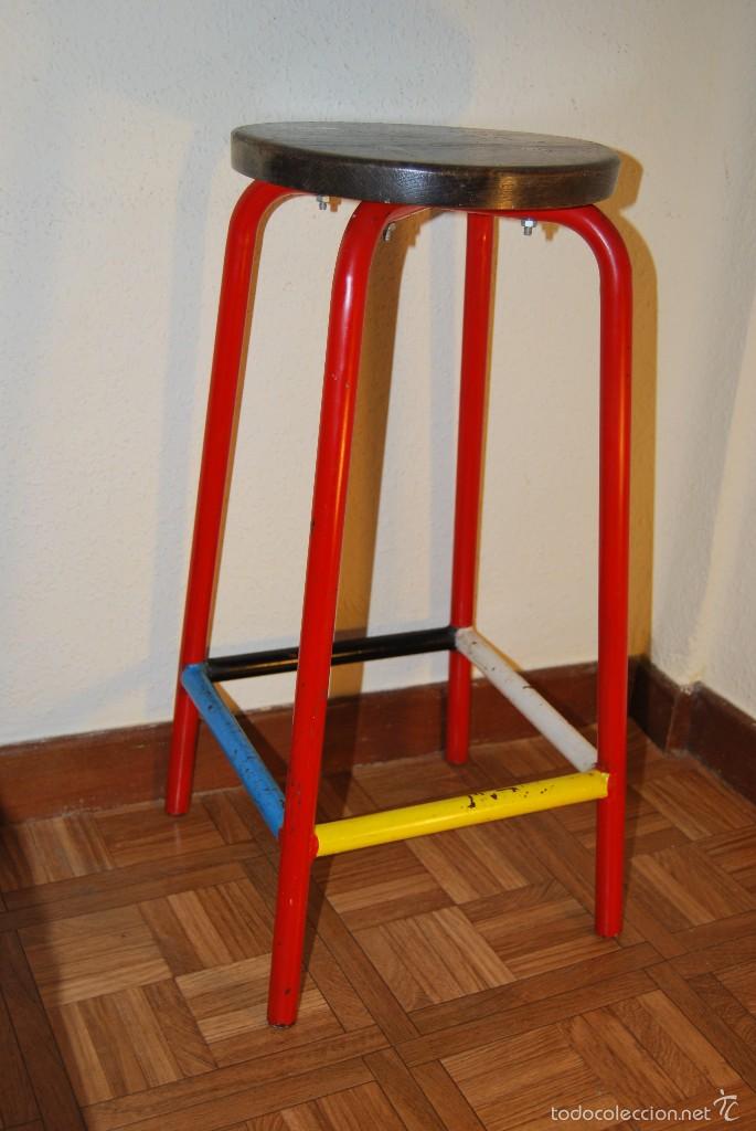 Vintage: TABURETE DE HIERRO Y MADERA - A&Ntilde;OS 50 - Foto 3