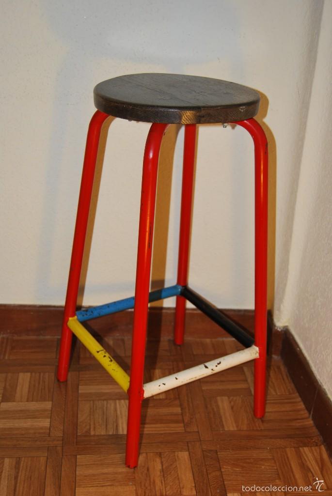 Vintage: TABURETE DE HIERRO Y MADERA - A&Ntilde;OS 50 - Foto 7