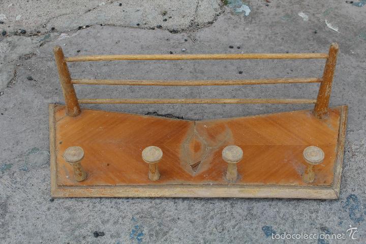 Vintage: perchero de parded en madera - Foto 3