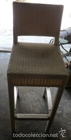 Vintage: Taburete alto madera y pl&aacute;stico - Foto 4