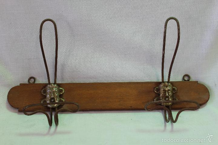 Vintage: perchero con dos perchas de pared - Foto 1
