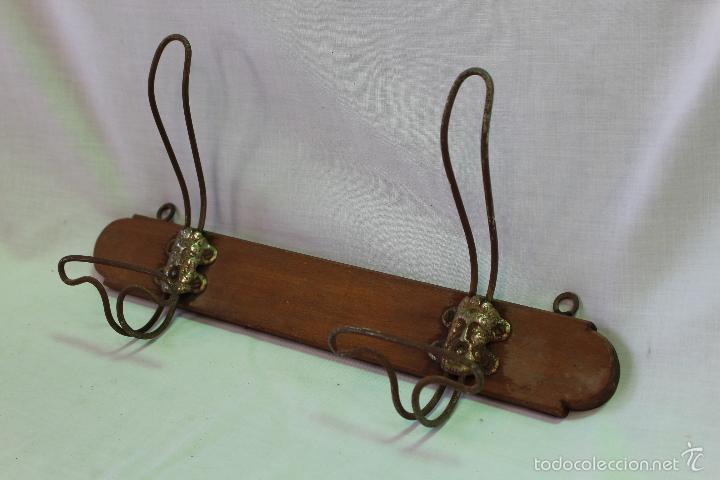 Vintage: perchero con dos perchas de pared - Foto 2