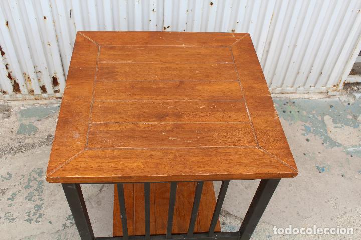Vintage: mesa de hierro con tablero de madera - Foto 2