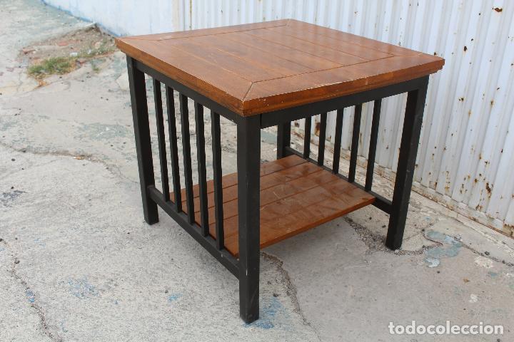 Vintage: mesa de hierro con tablero de madera - Foto 3