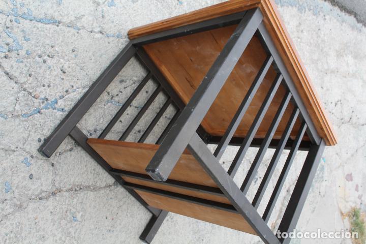 Vintage: mesa de hierro con tablero de madera - Foto 5