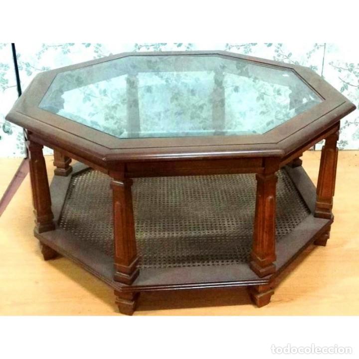 Vintage: MESA CENTRO EXAGONAL MEDIDAS 90 X 90 - Foto 2