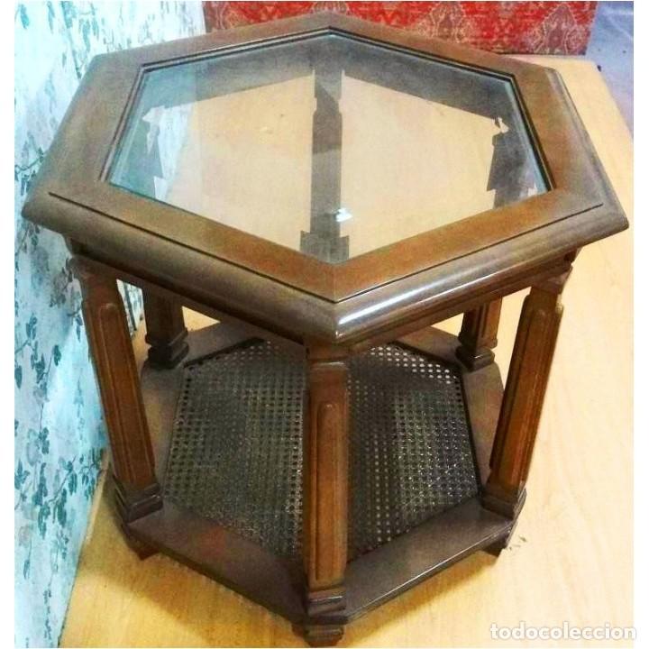 Vintage: MESA CENTRO EXAGONAL RINCON 65 X 65 - Foto 1