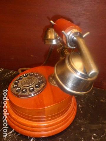 Vintage: TELEFONO DE MADERA DE SOBREMESA - Foto 2