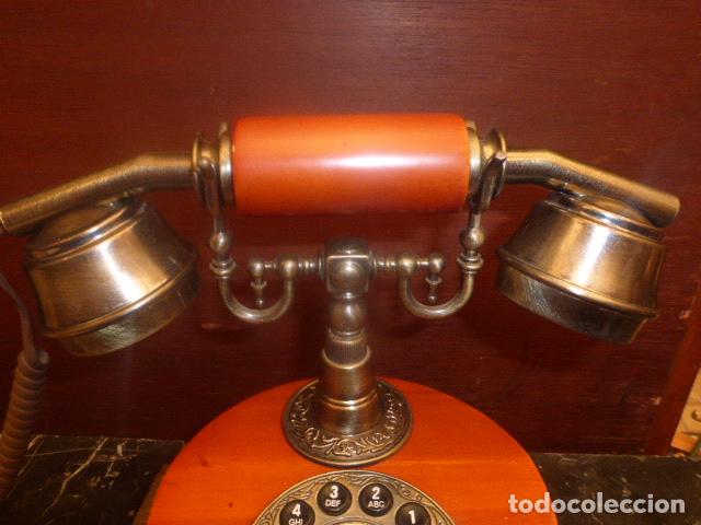 Vintage: TELEFONO DE MADERA DE SOBREMESA - Foto 3