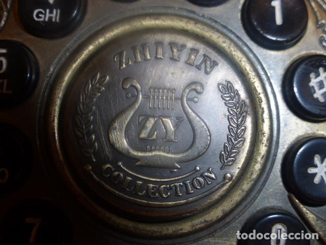 Vintage: TELEFONO DE MADERA DE SOBREMESA - Foto 4