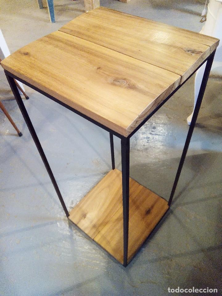 Vintage: MESILLA DE MADERA Y HIERRO - Foto 1