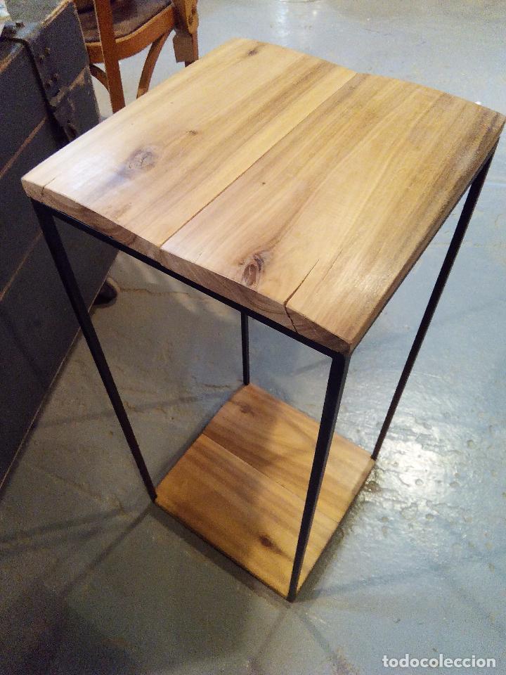 Vintage: MESILLA DE MADERA Y HIERRO - Foto 3
