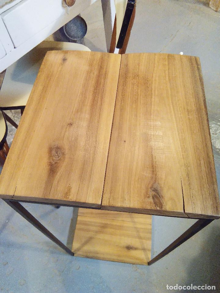 Vintage: MESILLA DE MADERA Y HIERRO - Foto 5