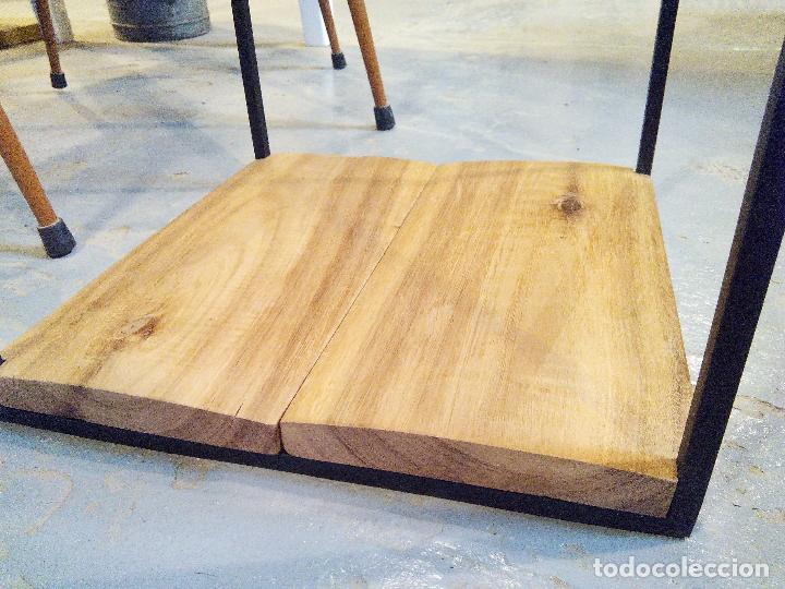 Vintage: MESILLA DE MADERA Y HIERRO - Foto 7