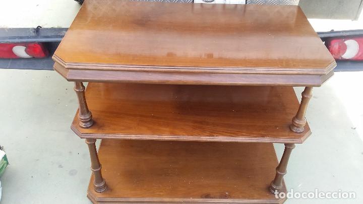 Vintage: mesa de televicionde maderra mogno - Foto 1
