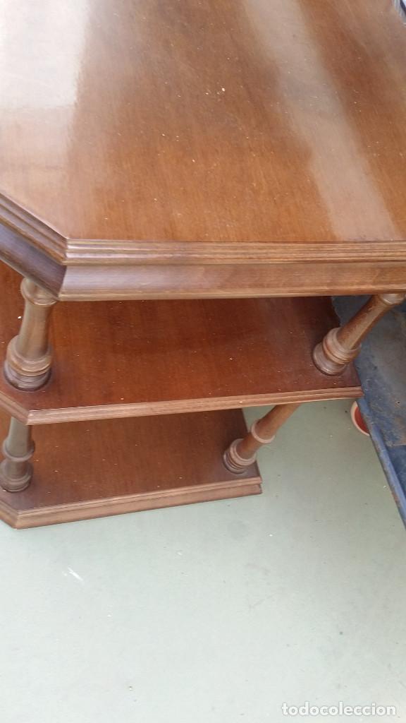 Vintage: mesa de televicionde maderra mogno - Foto 3