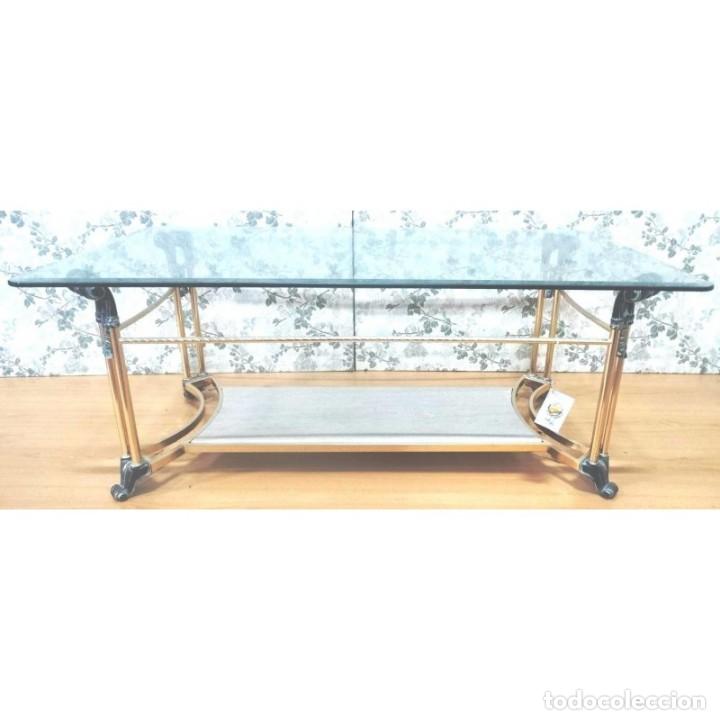 Vintage: MESA CENTRO BRONCES MEDIDAS 120 X 66 - Foto 1