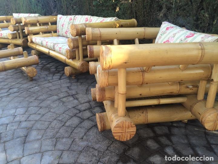 Vintage: Conjunto de jard&iacute;n de bamb&uacute; importado de Bali. Espectacular. - Foto 5