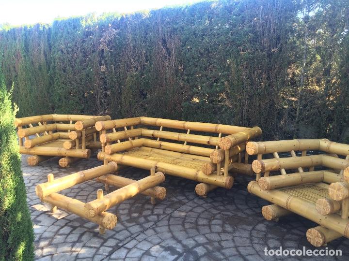 Vintage: Conjunto de jard&iacute;n de bamb&uacute; importado de Bali. Espectacular. - Foto 8