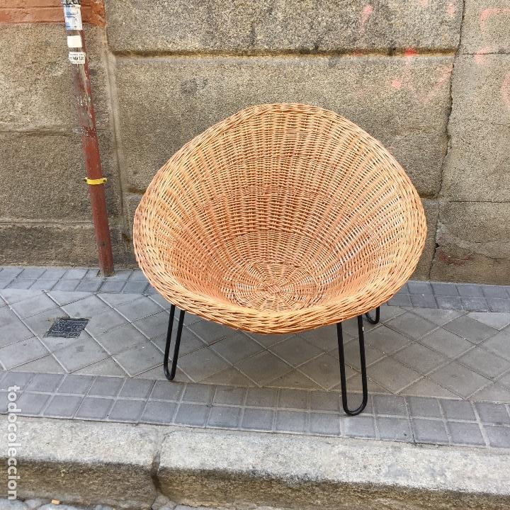 Vintage: SILLON DE RATAN SUECIA 1970 - Foto 1