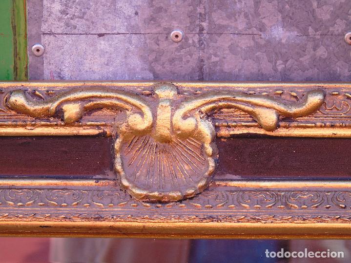 Vintage: ESPEJO DE MADERA BISELADO, CON ANGELOTES EN LAS ESQUINAS - Foto 4