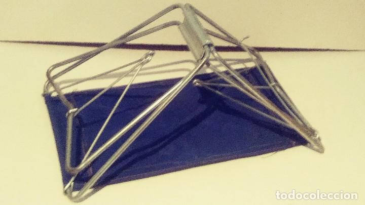 Vintage: taburete plegable de pintor de hierro y lona - Foto 4