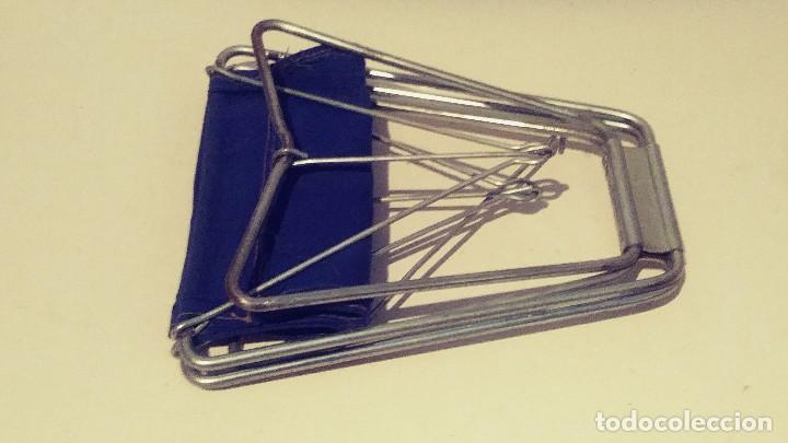 Vintage: taburete plegable de pintor de hierro y lona - Foto 5