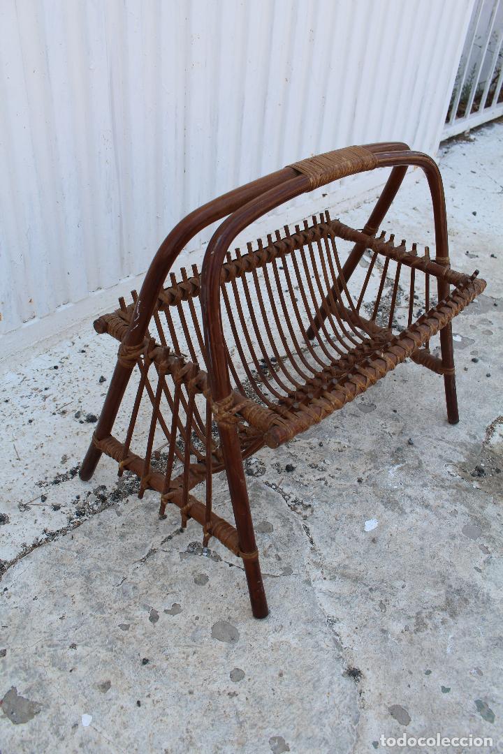 Vintage: revistero vintage en bamb&uacute; - Foto 2