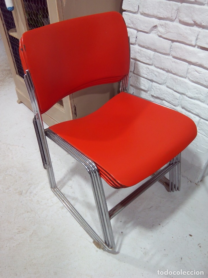 Vintage: 4 SILLAS 4/40 DAVID ROWLAND - Foto 5
